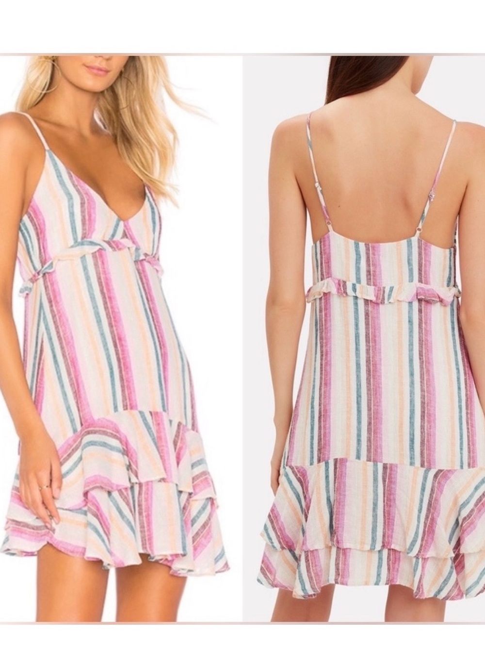 Rails Striped Ruffle Dress